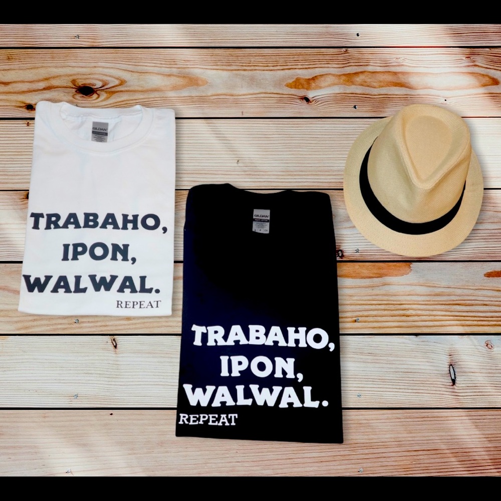 A tagalog shirt • trabaho ipon walwal • Gildan• black • white • Unisex
